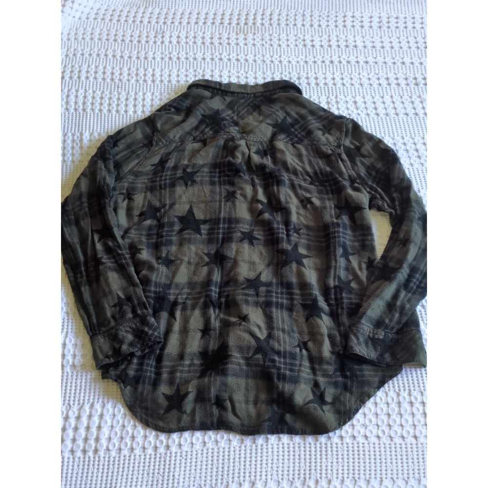 Rails Hunter Olive Jet Stars Flannel Sz Large Button Up Green Black Long Sleeve - Picture 3 of 10